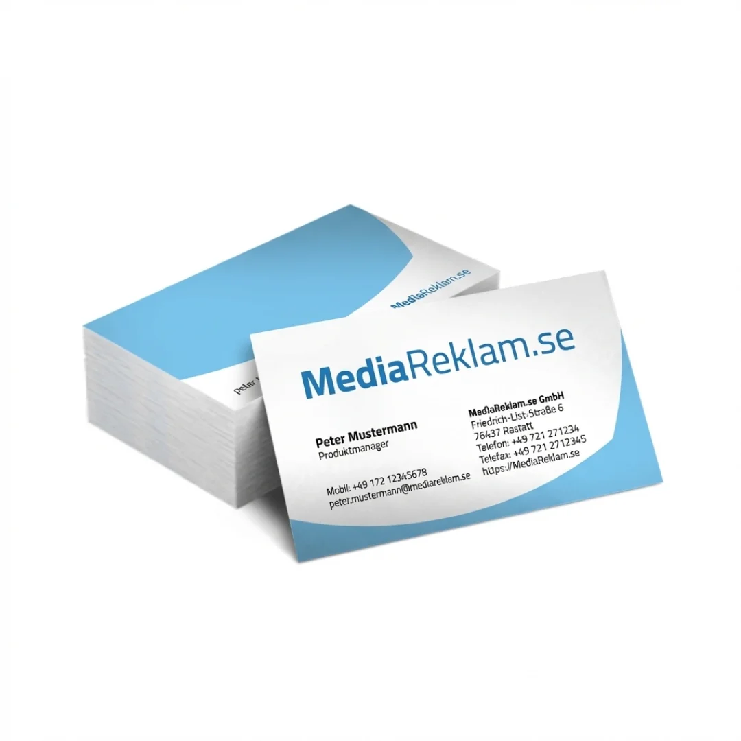 Trycka visitkort 85x55 mm på premiumpapper med varmfoliefinish – MediaRelam.se
