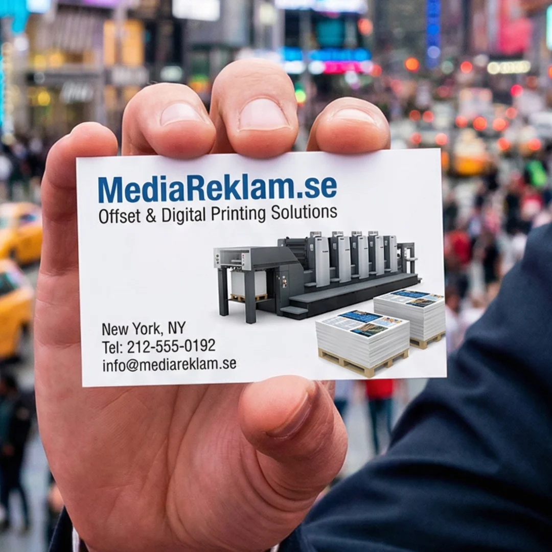 Trycka visitkort 85x55 mm på premiumpapper med varmfoliefinish – MediaRelam.se